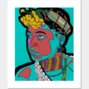 Colorful African boy portrait Posters and Art